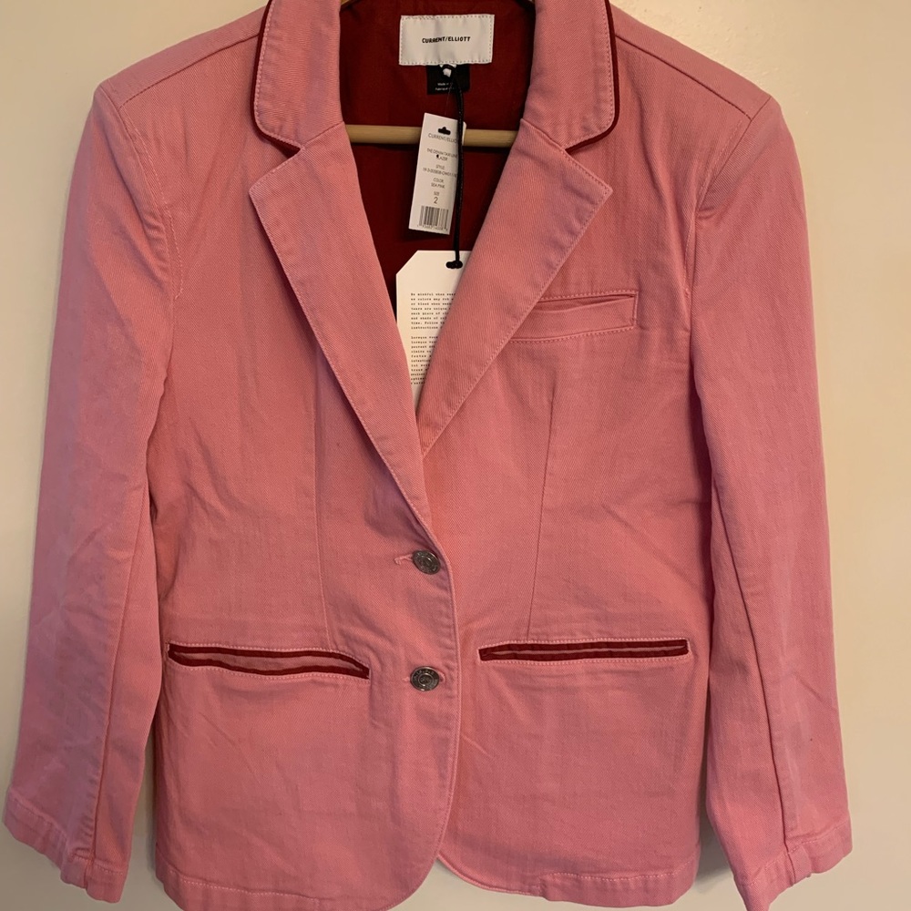 NWT Current/Elliott THE DENIM TAXI LINE Pink Sea Jacket 2